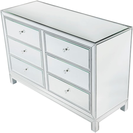 Convenience Concepts Dresser 6 Drawers, Antique Silver Paint - 48 x 18 x 32 in. HI2222467